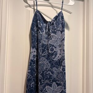 Amazon Blue Paisley Print Mini Dress